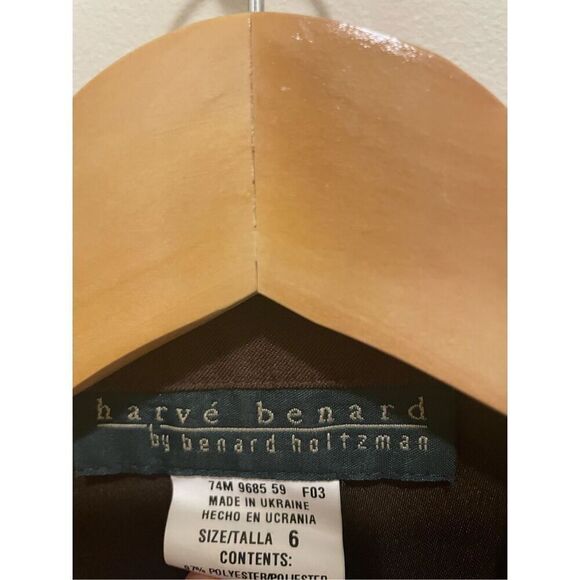 Vintage harve Bernard brown two piece suit set blazer skirt women’s size 6 - Picture 4 of 10